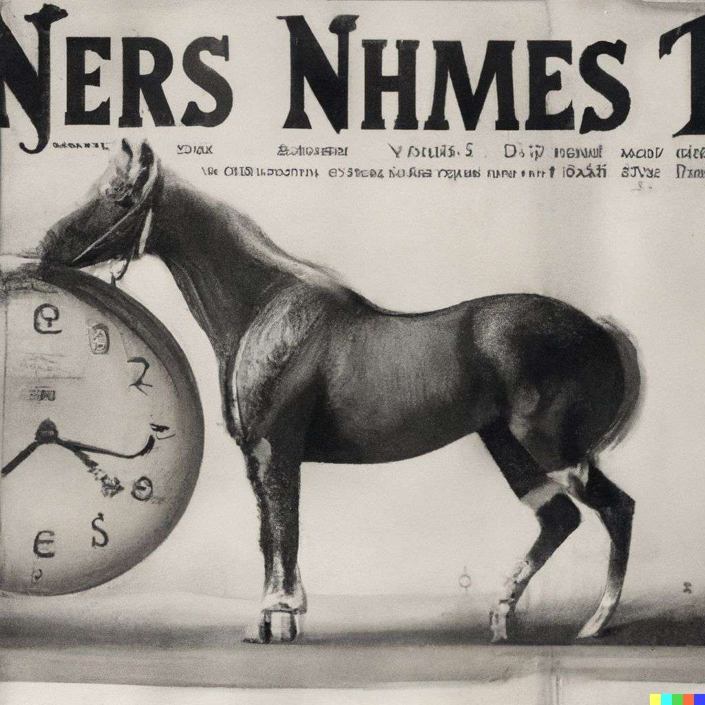 a horse, front page of The New York Times, 1930